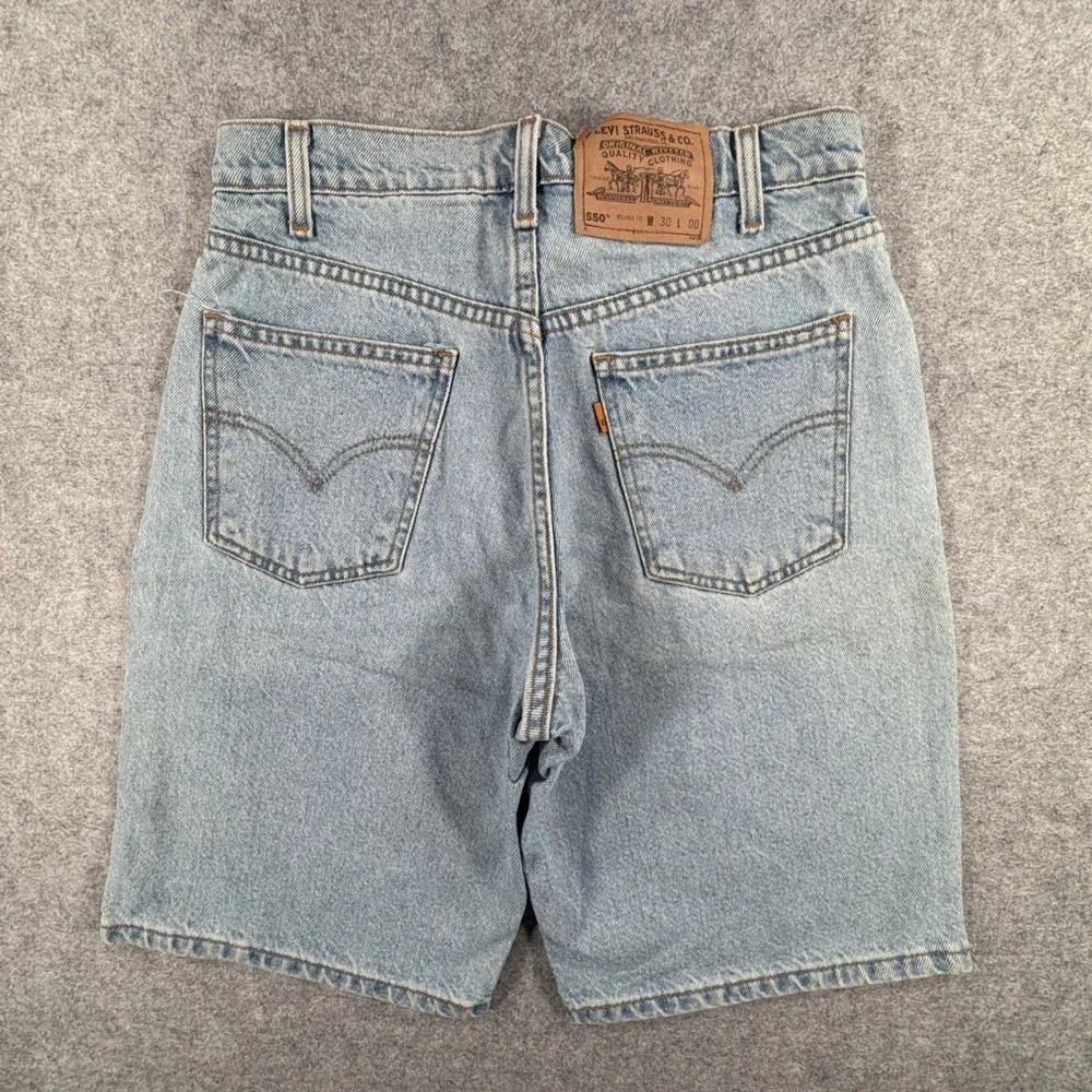 VINTAGE Levi's 550 Orange Tab Denim Jean Shorts Men's Size 30 90s